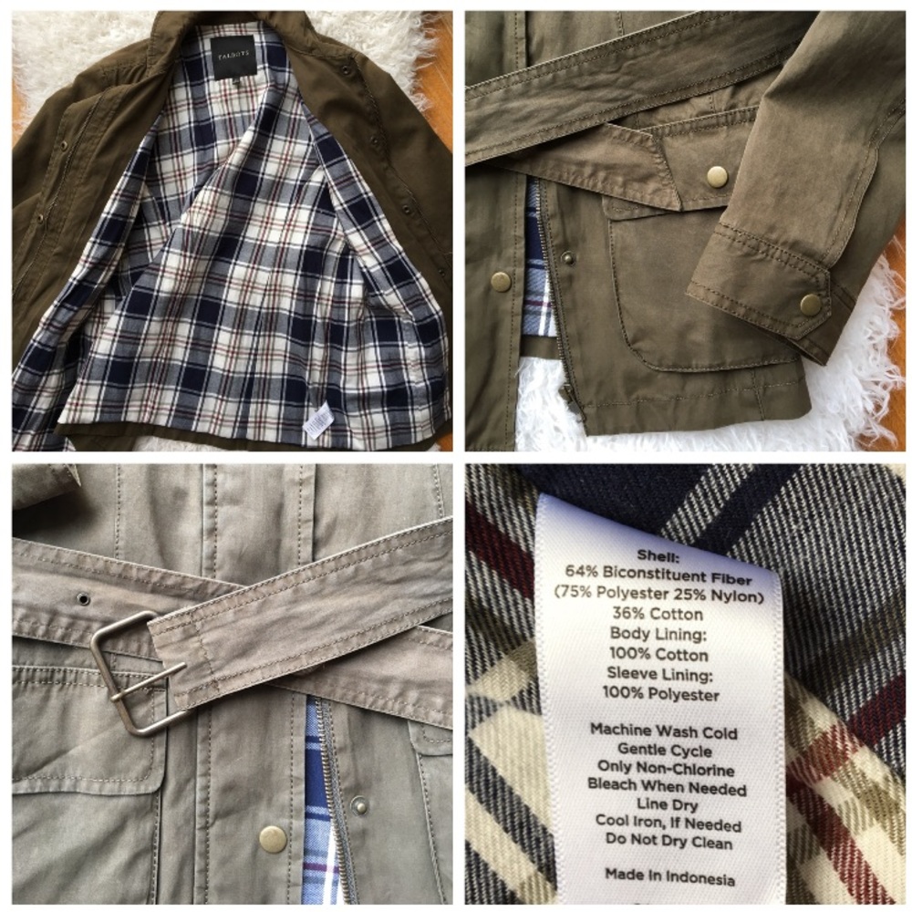 Talbots Military Style Belted Utility Jacket - Picture 8 of 9